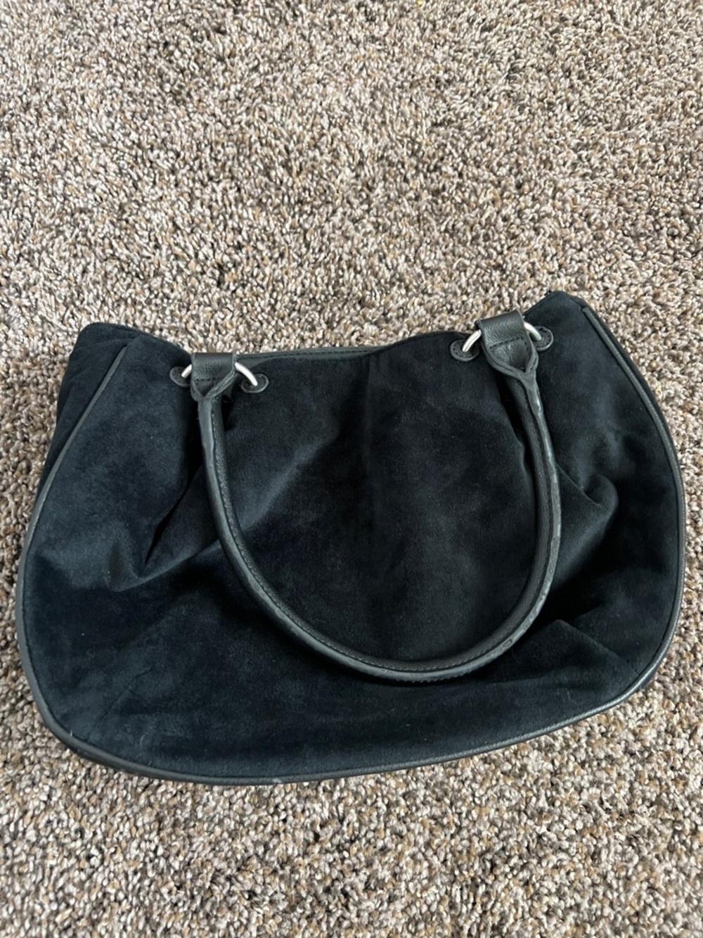 Juicy Couture Black Suede Shoulder Bag with White Logo - Picture 6 of 9